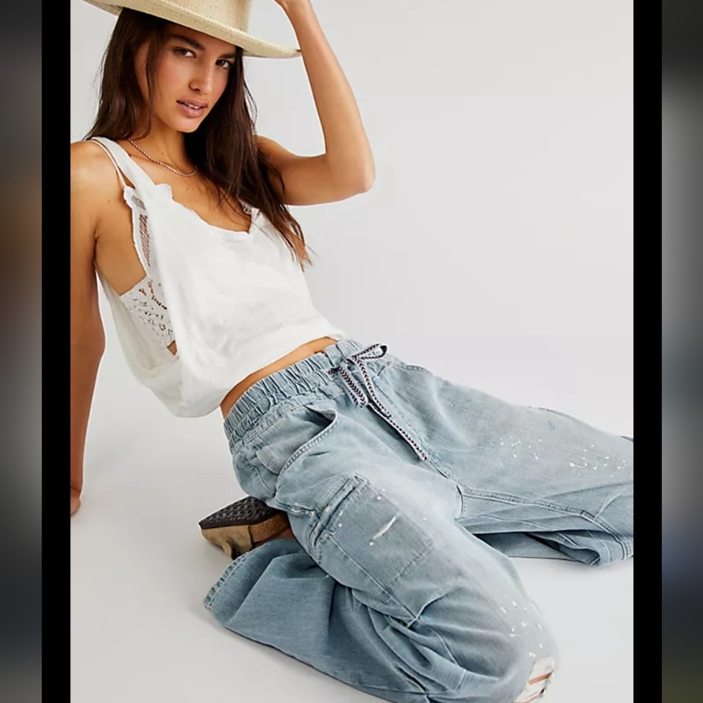 Free People Modern Love Pull-on Jeans
